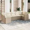 vidaXL Garden Sofa Set Beige PE Rattan 7 Piece Set