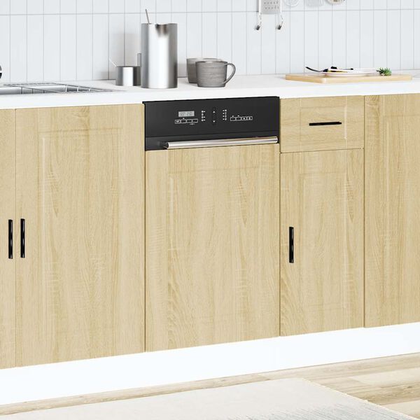 vidaXL Dishwasher Panel Sonoma Oak Engineered Wood Medium Tough