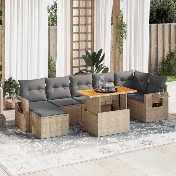 vidaXL Garden Sofa Set Beige