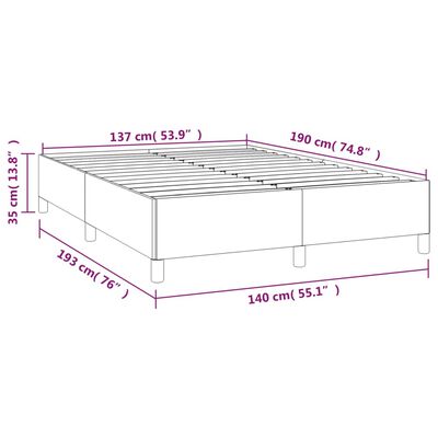 vidaXL Bed Frame White 53.9"x74.8" Full Faux Leather