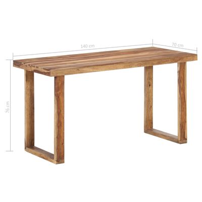 vidaXL Dining Table 55.1"x27.6"x29.9" Solid Sheesham Wood