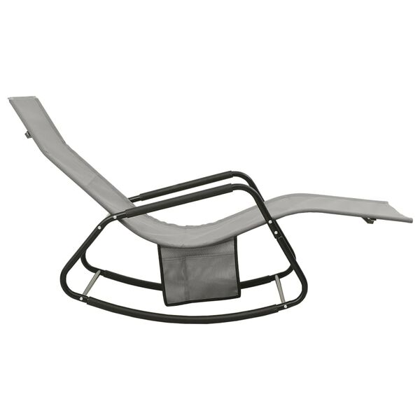 vidaXL Sun Lounger Grey Steel frame, Textilene fabric Medium Sun Lounger