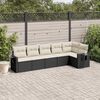 vidaXL Garden Sofa Set Black, Cream White PE Rattan, Powder-Coated Steel