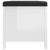 vidaXL Storage Box High gloss white Engineered wood, faux leather