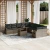 vidaXL Garden Sofa Set Grey PE rattan Large Modular Garden Sofa Set