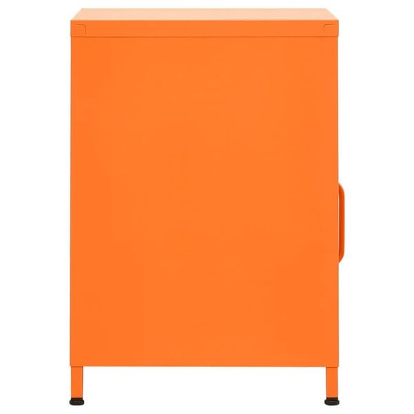 vidaXL Nightstand Set of 2 Orange Steel Medium Levelers Nightstand
