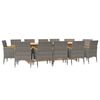 vidaXL Garden Dining Set Grey, Dark grey