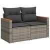 vidaXL Garden Sofa Set Grey PE rattan Large Adjustable Feet