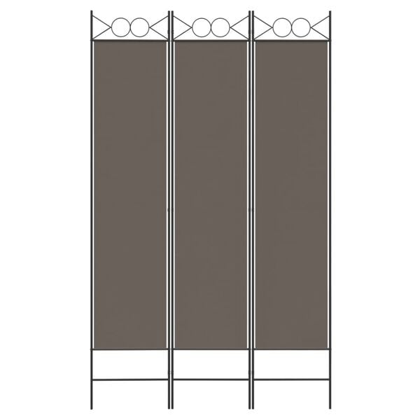 vidaXL 3-Panel Room Divider Anthracite 47.2"x78.7" Fabric