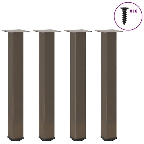 vidaXL Coffee Table Leg Natural Steel Powder-coated steel 3.1 in