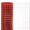 vidaXL Chicken Wire Fence Steel with PVC Coating 82.0x4.9' Red
