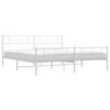 vidaXL Bed Frame White Powder-Coated Steel 76 x 80 in Bed Frame