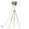 vidaXL Floor Lamp Natural and silver Solid mango wood and steel