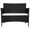 vidaXL Garden Sofa Black, Cream
