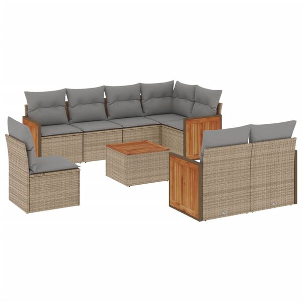vidaXL Garden Sofa Set Beige, Light Grey