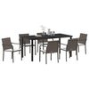 vidaXL Garden Dining Set 7 pcs Brown Poly rattan