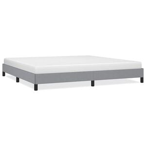 vidaXL Bed Frame Light Grey 100% Polyester, Plywood, Engineered Wood
