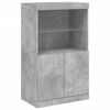 vidaXL Sideboard Concrete grey Engineered wood, glass Large Sideboard