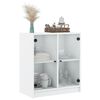 vidaXL Side Cabinet White Engineered wood, glass 26.8x14.6x29.7 in