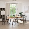 vidaXL Dining Table Light brown Solid oak wood Large Adjustable Feet