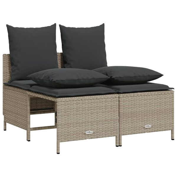 vidaXL Garden Sofa Set Light grey PE rattan Large Modular