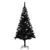 vidaXL Artificial Pre-lit Christmas Tree with Stand Black 70.9" PVC