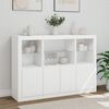 vidaXL Sideboard Set of 3 White Engineered wood, glass Large Sideboard