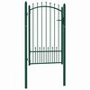 vidaXL Fence Gate with Spikes Steel 39.4x59.1" Green