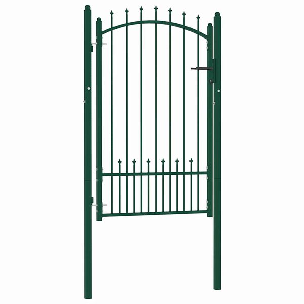 vidaXL Fence Gate with Spikes Steel 39.4x59.1" Green