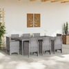 vidaXL Garden Dining Set 9 pcs Light Grey Polt rattan