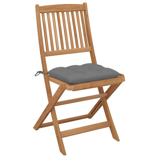 vidaXL Garden Chair Set of 2 Brown Solid acacia wood Standard Foldable