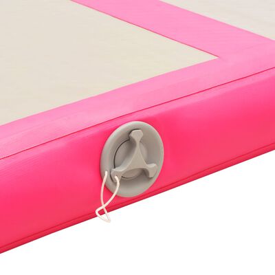 vidaXL Inflatable Gymnastics Mat with Pump 157.4"x39.3"x3.9" PVC Pink