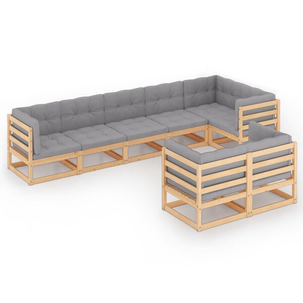 vidaXL Patio Lounge Set Natural wood