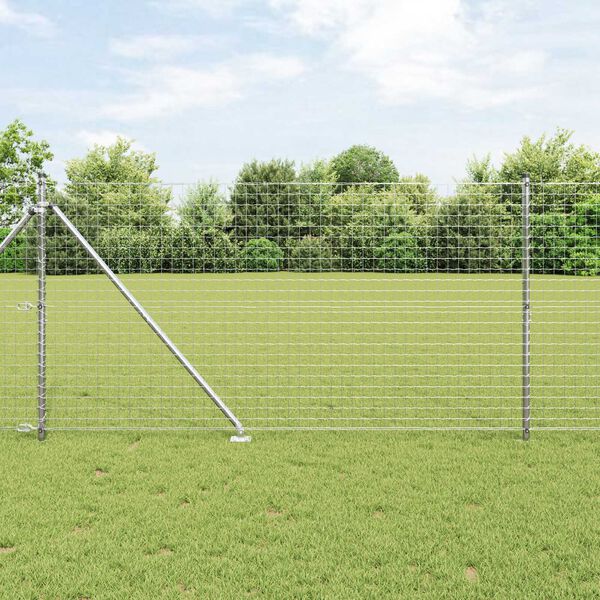 vidaXL Fence Post Other 26 pcs Grey 1.26 x 1.26 x 55.12 in Steel