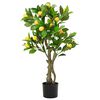 vidaXL Artificial Lemon Tree Green Polyethylene 35.4 in