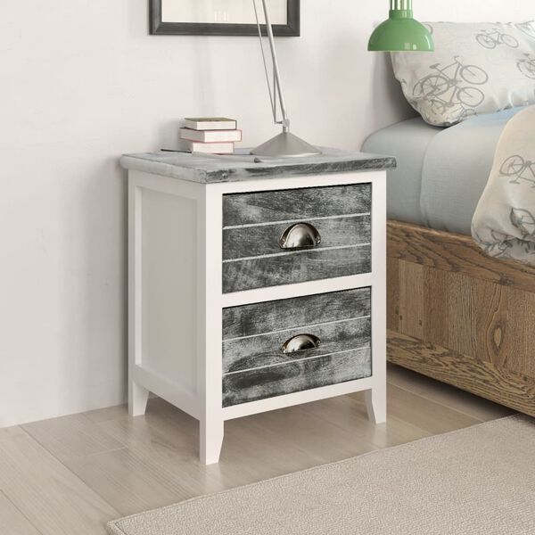 vidaXL Cabinet Grey Paulownia wood Compact Durable Cabinet