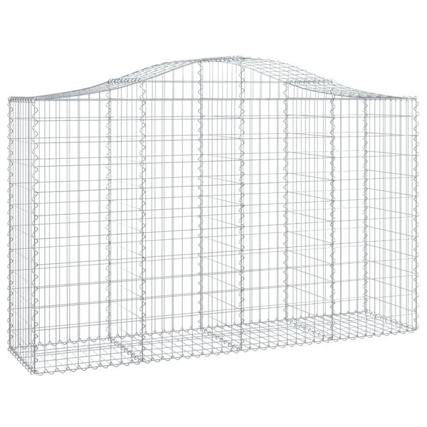 vidaXL Gabion Basket Set of 3 Silver Galvanized Iron Large
