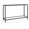 vidaXL Console Table Clear and Black Tempered Glass, Powder-Coated Steel