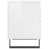 vidaXL Bedside Cabinet Set of 2 High gloss white Engineered wood, Metal
