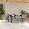vidaXL Garden Dining Set with Cushion 7 pcs Grey Poly Rattan