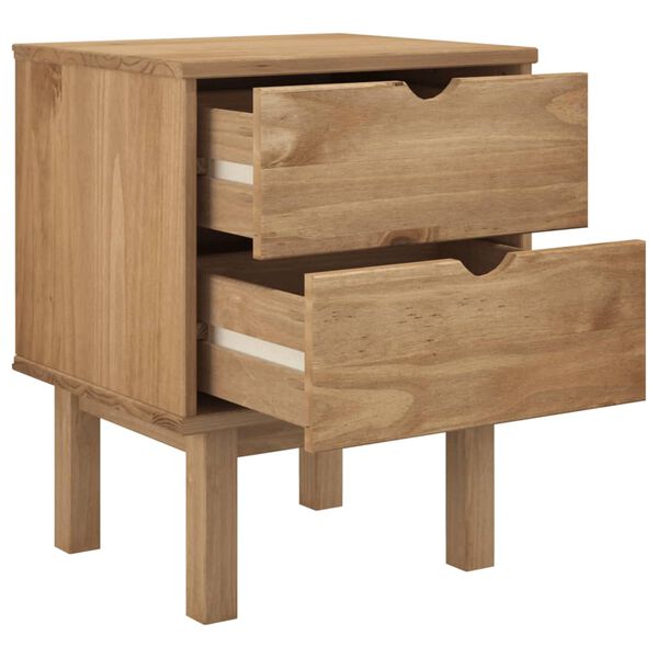 vidaXL Bedside Cabinet Rustic Brown Solid pinewood 17.7 x 15.4 x 22.4 in