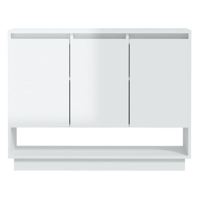 vidaXL Sideboard High Gloss White 38.2"x12.2"x29.5" Engineered Wood