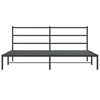 vidaXL Bed Frame Black Powder-Coated Steel Full Modern Bed Frame