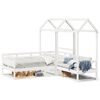 vidaXL Day Bed And Bench Set White Solid Pine Wood