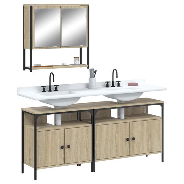 vidaXL Bathroom Furniture Set Sonoma oak