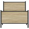 vidaXL Bed Frame Sonoma Oak Steel, Engineered Wood Single
