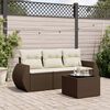 vidaXL Garden Sofa Set Brown, Cream White