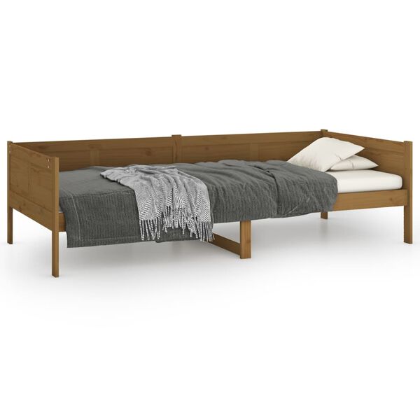 vidaXL Day Bed Honey brown Solid pine wood Twin