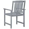vidaXL Patio Chair Set of 4 Gray Solid Acacia Wood Standard Durable