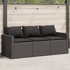 vidaXL Outdoor Sofa Black PE rattan 3-Seater Removable Covers